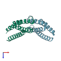 PDB entry 3u3b coloured by chain, top view.
