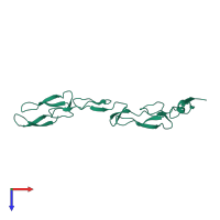 PDB entry 3u3t coloured by chain, top view.