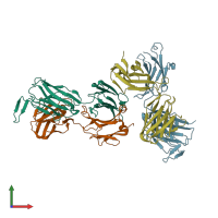PDB entry 3u46 coloured by chain, front view.