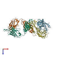 PDB entry 3u46 coloured by chain, top view.