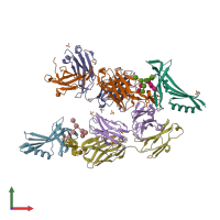 PDB entry 3u4e coloured by chain, front view.
