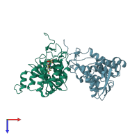 PDB entry 3u4i coloured by chain, top view.