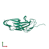 PDB entry 3u4k coloured by chain, front view.
