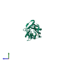 PDB entry 3u4k coloured by chain, side view.