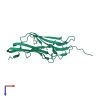 PDB entry 3u4k coloured by chain, top view.