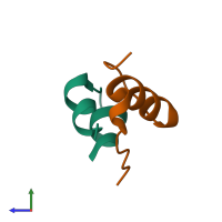 PDB entry 3u4n coloured by chain, side view.