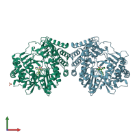 PDB entry 3u4o coloured by chain, front view.