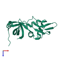 PDB entry 3u50 coloured by chain, top view.
