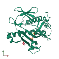 PDB entry 3u55 coloured by chain, front view.