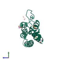 PDB entry 3u5j coloured by chain, side view.