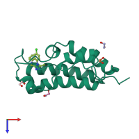 PDB entry 3u5j coloured by chain, top view.