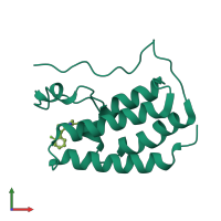 Monomeric assembly 1 of PDB entry 3u5k coloured by chemically distinct molecules, front view.