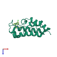 Monomeric assembly 1 of PDB entry 3u5k coloured by chemically distinct molecules, top view.