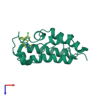 Monomeric assembly 2 of PDB entry 3u5k coloured by chemically distinct molecules, top view.