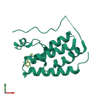 Monomeric assembly 4 of PDB entry 3u5k coloured by chemically distinct molecules, front view.
