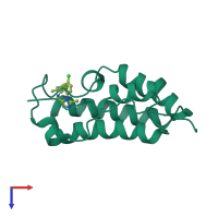 Monomeric assembly 4 of PDB entry 3u5k coloured by chemically distinct molecules, top view.