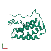 Bromodomain-containing protein 4 in PDB entry 3u5k, assembly 1, front view.