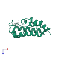 Bromodomain-containing protein 4 in PDB entry 3u5k, assembly 1, top view.