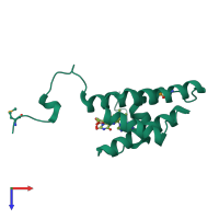 PDB entry 3u5s coloured by chain, top view.