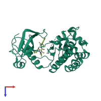 PDB entry 3u6i coloured by chain, top view.