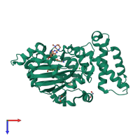 PDB entry 3u78 coloured by chain, top view.