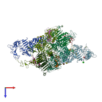 PDB entry 3u7u coloured by chain, top view.