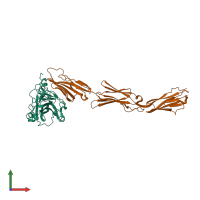 PDB entry 3u82 coloured by chain, front view.