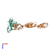 PDB entry 3u82 coloured by chain, top view.