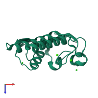 PDB entry 3u8b coloured by chain, top view.