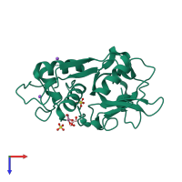 PDB entry 3u8e coloured by chain, top view.