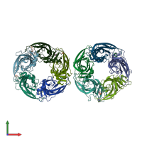 PDB entry 3u8j coloured by chain, front view.