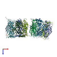 PDB entry 3u8j coloured by chain, top view.