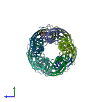 PDB entry 3u8l coloured by chain, side view.