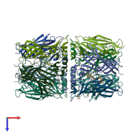 PDB entry 3u8l coloured by chain, top view.