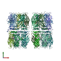 PDB entry 3u8n coloured by chain, front view.