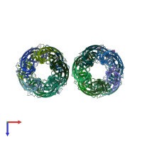 PDB entry 3u8n coloured by chain, top view.