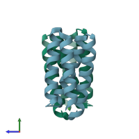 PDB entry 3u8v coloured by chain, side view.