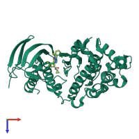 PDB entry 3u8w coloured by chain, top view.