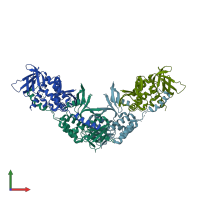 PDB entry 3u8z coloured by chain, front view.