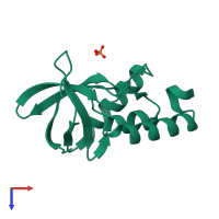 PDB entry 3u9o coloured by chain, top view.