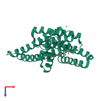 PDB entry 3u9x coloured by chain, top view.