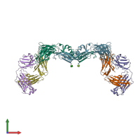 PDB entry 3uaj coloured by chain, front view.