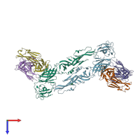 PDB entry 3uaj coloured by chain, top view.