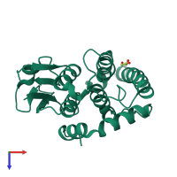 PDB entry 3uap coloured by chain, top view.