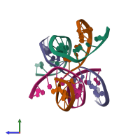 PDB entry 3ubi coloured by chain, side view.