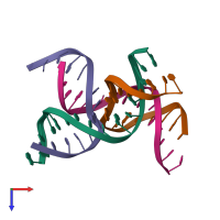 PDB entry 3ubi coloured by chain, top view.