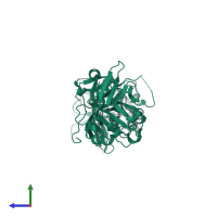 DNA-3-methyladenine glycosylase in PDB entry 3uby, assembly 1, side view.