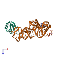 PDB entry 3ud4 coloured by chain, top view.