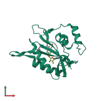 PDB entry 3ud5 coloured by chain, front view.