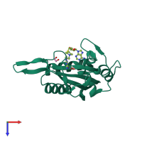 PDB entry 3ud5 coloured by chain, top view.